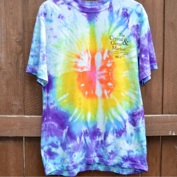 Handmade Tie Dye Crystal & Gems Graphic Tee Size M - Picture 4 of 4